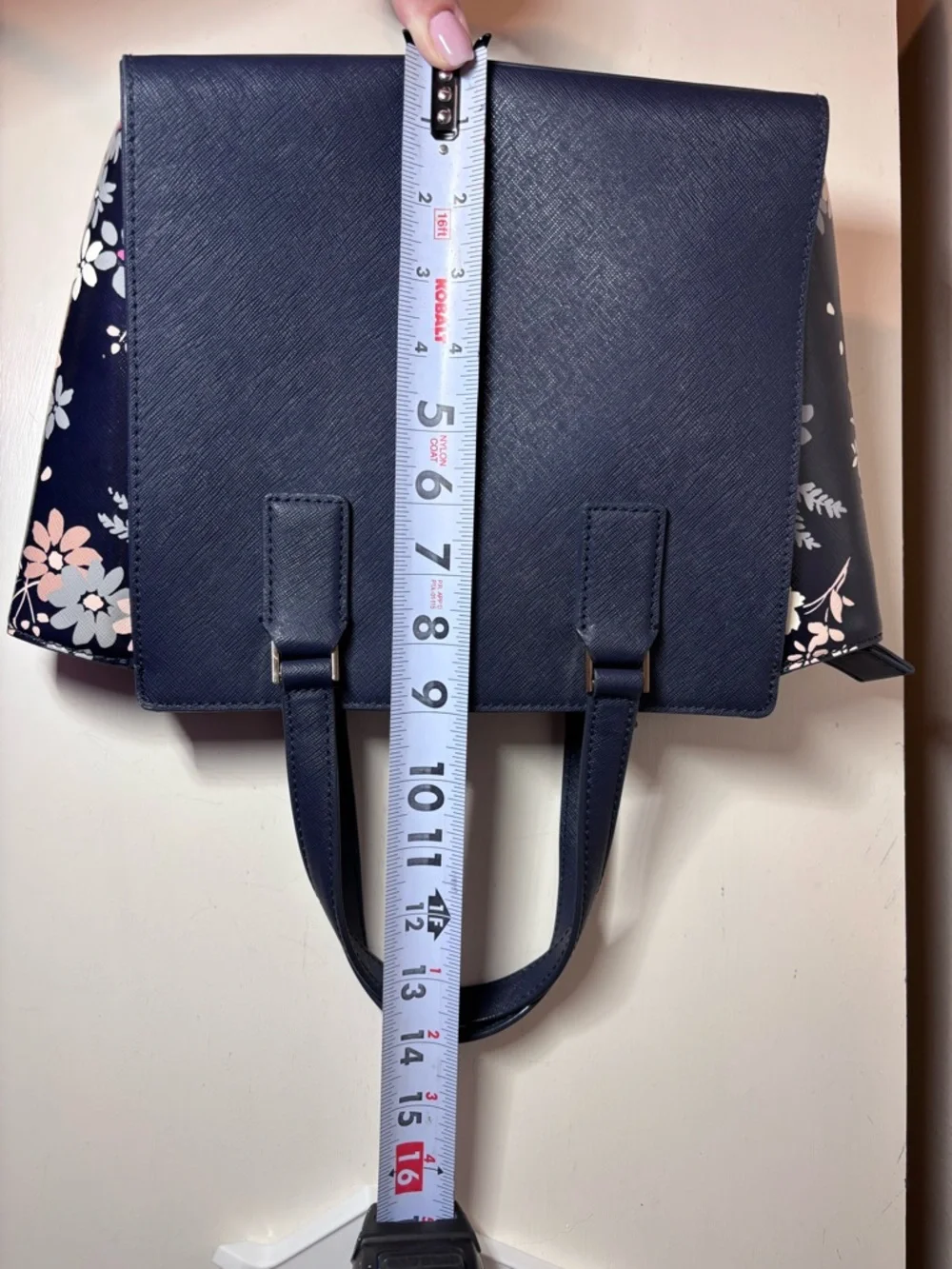 kate spade navy floral-accent mini tote - Picture 4 of 6